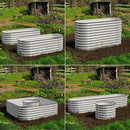 Olle 4-Style Modular Galvanized Raised Garden Beds, Ivory [Build 1 of 4 Configurations]