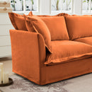 Modern Slipcovered 2-Seat Sofa Couches for Living Room, 2 Seater Sofa, Plain Chenille Deep Seat Sofa with Upholstered Cushion&Detachable Cover, Comfy Sofa Couch for Small Space, Apartment,Orange