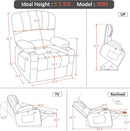 Power Lift Recliner Chair With Massage And Heat Grey Fabric