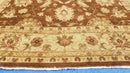 Indo Persian Rug 10x14, Mahal Sultanabad Oriental Carpet, Burnt Orange & Beige, Handmade Wool Area Rug