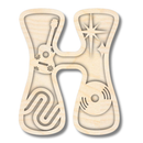 Unfinished Wood Layered Themed Letters | Groovy | A-Z | 2 Piece | up to 24"