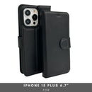 Vegas Premium Leather iPhone 15 Plus Wallet Case with MagSafe | Detachable RFID Blocking Luxury Wallet