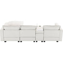 [VIDEO+NEW]109*57' Modern Sectional Cloud Sofa with Console,USB charger,Reading Light,Cup Holder,Wide Seat,4 Seat Chenille Modular Couch,Storable Indoor Funiture for Living Room,Apartment,2 Colors