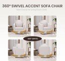 Beige 360 Degrees Swivel Armchairs Fully Assembled