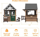 Premium Large Fir Wood Outdoor Playhouse DutchDoor