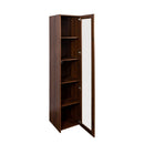 Display Cabinet with Glass Doors, Curio Storage Cabinet with 5 Shelves, Bookcase with LED Lights