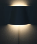 16"W Surface Wave Alluring Curved Metal LED Wall Light