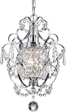 Amorette Chrome Crystal Chandelier 1 Light Fixture
