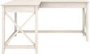 L-Shaped Desk 60W Linen White Oak Modern Farmhouse
