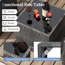 3 Piece Patio Furniture Set Outdoor PE Rattan Conversation Set With Washable Cushions And Tempered Glass Table Grey
