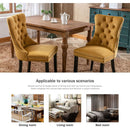 Gold Velvet Tufted Dining Chair With Ring Pull Trim