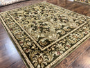 Tibetan Rug 8x10, European Design, Floral, Green, Handmade, Wool, Nepali Rug