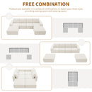 Luxury Cloud Chenille Modular U Shaped Sectional Sofa with Ottomans, Deep Seat, No Assembly Required, 3 Colors, 110*72'
