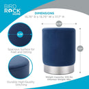 Sleek Round Ottoman Foot Stool Blue Memory Foam Padding