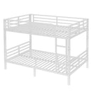 Metal Full XL over Full XL Bunk Bed for Teens and Adults,Space-Saving/Noise Reduced/No Box Spring Needed, White