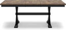 Farmhouse Dining Extension Table Butterfly Leaf 6-8 Seater Black And Dark Brown