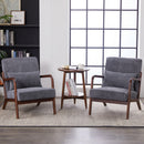Mid-Century Modern Accent Chair, Arm Chair Living Room Chairs with Pillow Upholstered Reading Chair with Solid Wood Frame &  Living Room Bedroom Balcony (Antique Dark Grey)