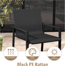 4 Piece Wicker Patio Conversation Set Black Coffee Table