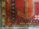 4' 10" X 11' Antique Handmade Turkish Kazak Wool Rug SHIELD Hand Knotted Red