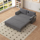 63-inch large folding sofa bed velvet multifunctional double sofa bed, three modes switch, suitable for sitting, lying and sleeping, suitable for living room, bedroom, apartment, office,gray