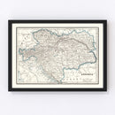 Vintage Map of Austria 1893