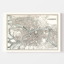 Vintage Map of Saint Petersburg, Russia 1893