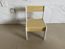 Kids Table Set with One Chair, Wooden Children Study Table, 2-8  Age Kids Funiture , White+Natural