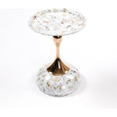 Mermaid Tail End Coffee Table Round Side Table, Modern Metal Pedestal Table, Minimalist Accent Table for Small Spaces, Drink Martini Table Decoration for Living Room
