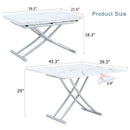 Modern Minimalist Multifunctional Lift Table with 0.8 Inch MDF Desktop and Silver Metal Legs
