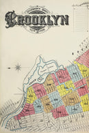 Retro Vintage Map of Brooklyn New York Wall Mural. 1888 Map of NYC Peel and Stick Wallpaper.
