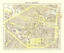 Vintage Map of Brussels, Belgium 1883