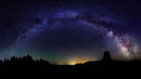 Milky Way Galaxy Stars Wall Mural. Starry Night Over Devils Tower National Monument Park.