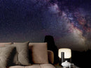 Milky Way Galaxy Stars Wall Mural. Starry Night Over Devils Tower National Monument Park.