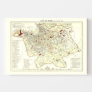 Vintage Map of Rome, Italy 1883