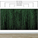 Computer Matrix Style Lines of Code Wall Mural. Science Fiction Decor.