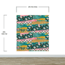 Pink Butterflies Abstract Pattern Wall Mural. Retro Pink Color Illustration Design.