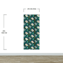 Butterfly Pattern Wall Mural. Retro Green and Gold Color Illustration Design. Bedroom, Nursery, Home Decor.