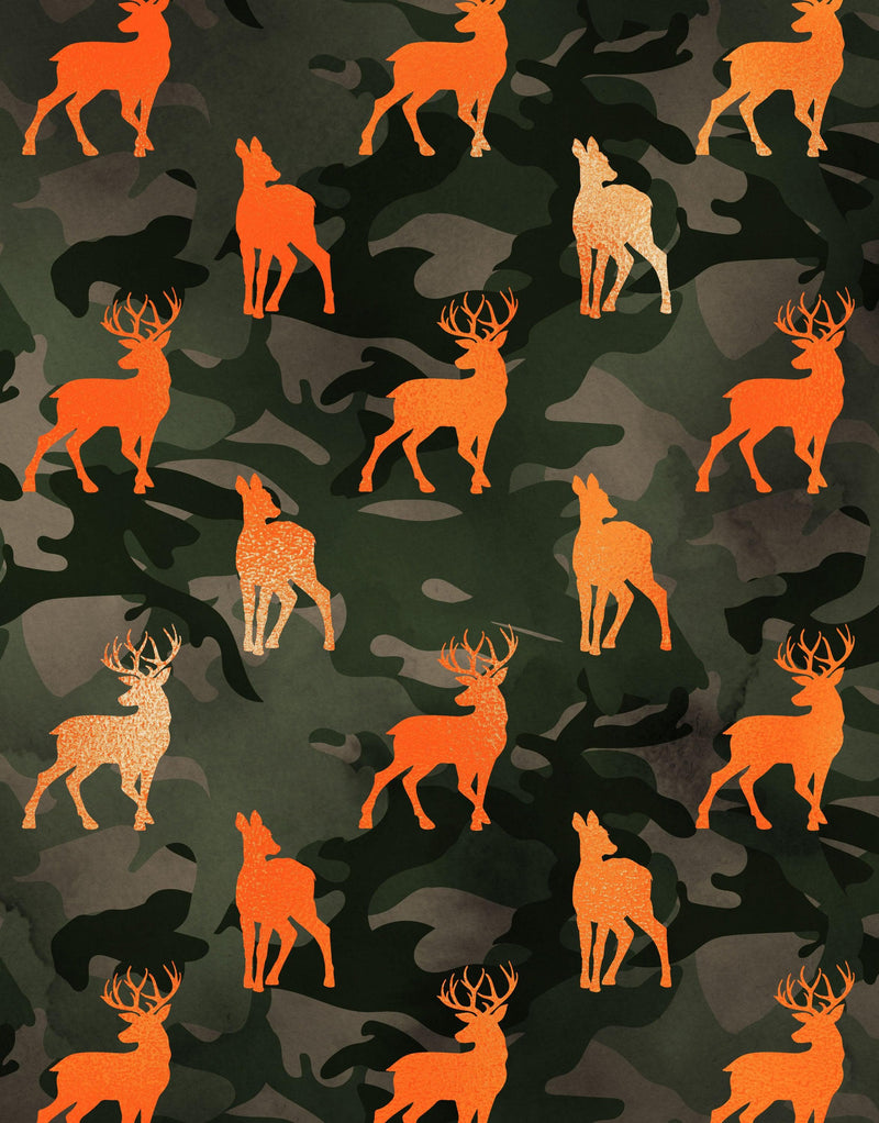 Deer Silhouette Camouflage Wall Mural. Military Theme / Hunter Home De, image size:800x1022