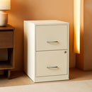 2-Drawer File Cabinet White 14.2 X 18 X 24.5 Inches Locking Drawers Steel Enamel