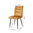 Modern Velvet Dining Chairs 2-Piece Set-Soft Cushioned Seats with Iron Frames in Mustard  Yellow