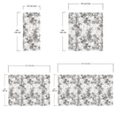 Vintage Flower Pattern Illustration Wall Mural. Black and White Peel and Stick Wallpaper.