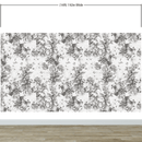 Vintage Flower Pattern Illustration Wall Mural. Black and White Peel and Stick Wallpaper.