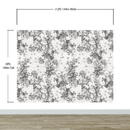 Vintage Flower Pattern Illustration Wall Mural. Black and White Peel and Stick Wallpaper.