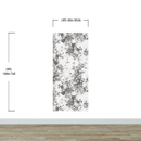 Vintage Flower Pattern Illustration Wall Mural. Black and White Peel and Stick Wallpaper.