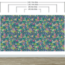 Colorful Flower Garden with Bird House Illustration Wall Mural.