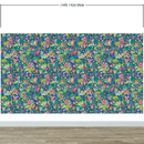 Colorful Flower Garden with Bird House Illustration Wall Mural.