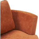 Velvet Swivel Barrel Chair, Swivel Accent Chairs Armchair for Living Room, Reading Chairs for Bedroom Comfy, Round Barrel Chairs with Gold Stainless Steel Base (Orange)