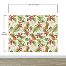Pineapple Tropical Vibe Wall Mural. Hawaiian Theme Peel and Stick Wallpaper. Paradise Vibe Theme Decor.