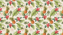 Pineapple Tropical Vibe Wall Mural. Hawaiian Theme Peel and Stick Wallpaper. Paradise Vibe Theme Decor.
