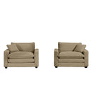Modern Classic Fabric Single Chair Deep Seat Sofa With Pillow